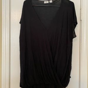 Like New Black Faux Wrap Top